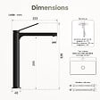 EMKE - EMKE Mitigeur pour Lavabo et Cuisine 335×233×46 mm, Robinet Noir Mat en Laiton & Inox 304, Cartouche Céramique, Aérateur Économiseur d’Eau - vignette