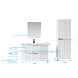 AURLANE - Pack Meuble salle de bain 60cm et Colonne de rangement - Façades Blanches Ondulées - MILO - vignette