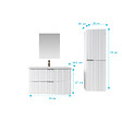 AURLANE - Pack Meuble salle de bain 60cm et Colonne de rangement - Façades Blanches Ondulées - MILO - vignette