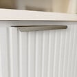 AURLANE - Pack Meuble salle de bain 80cm et Colonne de rangement - Façades Blanches Ondulées - MILO - vignette