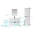 AURLANE - Pack Meuble salle de bain 80cm et Colonne de rangement - Façades Blanches Ondulées - MILO - vignette