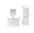 AURLANE - Pack Meuble salle de bain 80cm et Colonne de rangement - Façades Blanches Ondulées - MILO - vignette