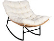 HABITAT ET JARDIN - Fauteuil à bascule papasan avec coussin intérieur/extérieur "Papaya" - Beige - vignette