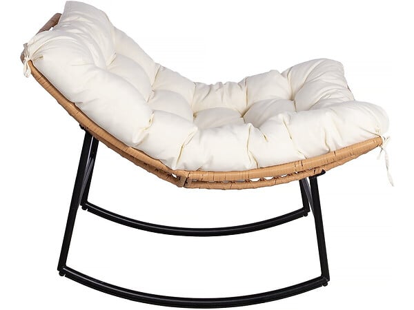 HABITAT ET JARDIN - Fauteuil à bascule papasan avec coussin intérieur/extérieur "Papaya" - Beige - large