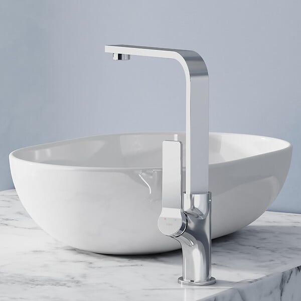 EMKE - EMKE Mitigeur de Cuisine Chromé, Robinet Monocommande Rotatif 360°, 30,3 × 22,5 cm, Design Fin en Acier Inoxydable - large