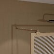 AURLANE - Paroi de douche 140 x 200 HINATA - style Japandi courbes douces - Cadre effet Bois - Verre 6mm - vignette