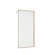 AURLANE - Paroi de douche 90 x 200 HINATA - style Japandi courbes douces - Cadre effet Bois - Verre 6mm - vignette