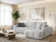 HABITAT ET JARDIN - Canapé d'angle droit en tissu style bubble "Sidonie" - 4 places - Gris - vignette