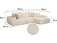 HABITAT ET JARDIN - Canapé d'angle droit en tissu style bubble "Sidonie" - 4 places - Beige - vignette