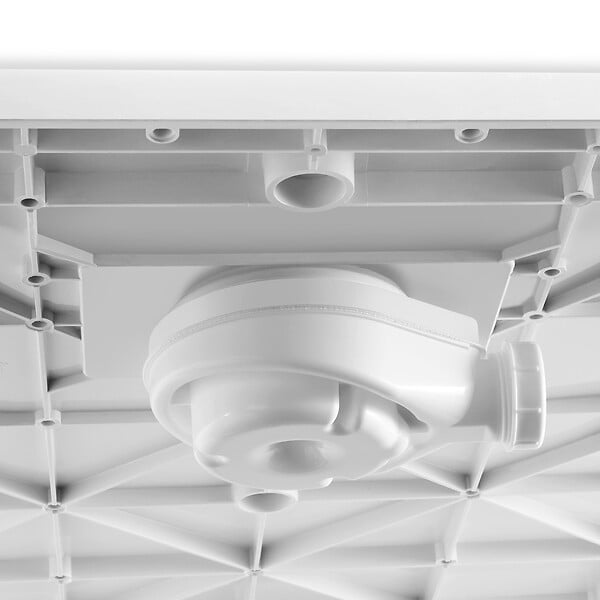 EMKE - Bonde de vidage pour receveur – Ø90 mm – Sortie Ø40 mm – ABS blanc avec anneau décoratif en acier inoxydable – Hauteur 26 mm - large