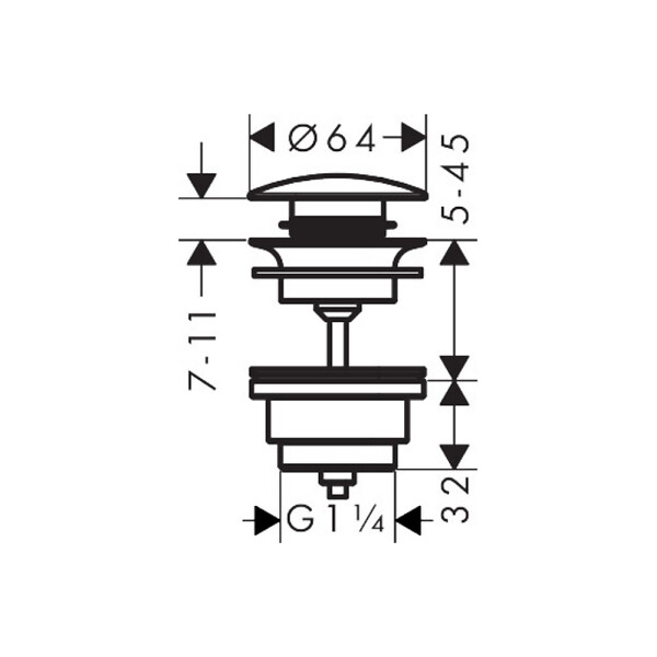 HANSGROHE - Bonde Push-open pour mitigeurs lavabo et bidet, finition Finishplus, Bronze brossé (50100140) - large