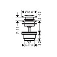 HANSGROHE - Bonde Push-open pour mitigeurs lavabo et bidet, finition Finishplus, Bronze brossé (50100140) - vignette