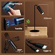 EMKE - EMKE Lampe de table LED magnétique sans fil 5 en 1, Dimmable, Rechargeable, Commande Tactile, 3 modes de couleur, USB-C, Blanc - vignette