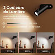 EMKE - EMKE Lampe de table LED magnétique sans fil 5 en 1, Dimmable, Rechargeable, Commande Tactile, 3 modes de couleur, USB-C, Blanc - vignette
