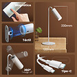 EMKE - EMKE Lampe de table LED magnétique sans fil 5 en 1, Dimmable, Rechargeable, Commande Tactile, 3 modes de couleur, USB-C, Noir - vignette