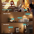 EMKE - EMKE Lampe de table LED magnétique sans fil 5 en 1, Dimmable, Rechargeable, Commande Tactile, 3 modes de couleur, USB-C, Noir - vignette
