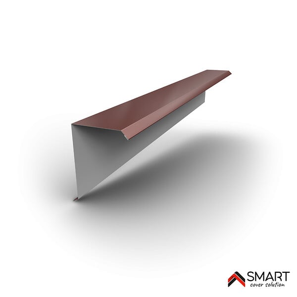 BRAVO THE SMART SOLUTION - Cornière de rive - bac acier - tôle de couverture - Toiture - TR25  Coloris Rouge Oxyde RAL 3009 L=2m, épaisseur 0.50mm - large