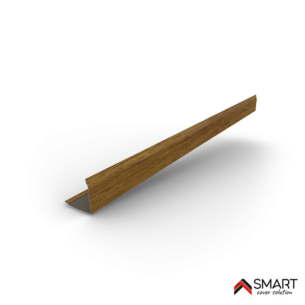 BRAVO THE SMART SOLUTION - Profil d`angle extérieur Tôle bac acier - Toiture - Couverture - plaque H12 Coloris Golden Oak Printech L=2m - large