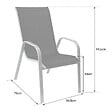 HAPPY GARDEN - Lot de 4 chaises MARBELLA en textilène taupe - aluminium blanc - vignette