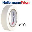 HELLERMANNTYTON - HellermannTyton Lot de 10 rubans isolant 10m larg 15mm blanc - vignette