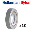 HELLERMANNTYTON - Lot de 10 rubans isolant de 10m et de largeur 15mm gris-HellermannTyton - vignette