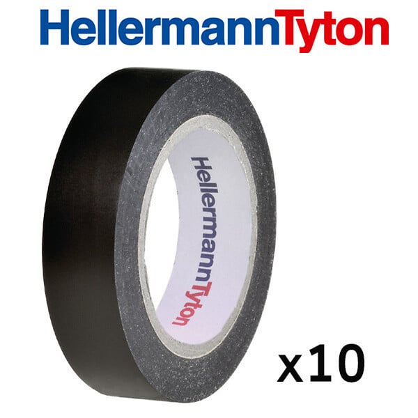 HELLERMANNTYTON - Lot de 10 rubans isolant de 10m et de largeur 15mm Noir-HellermannTyton - large