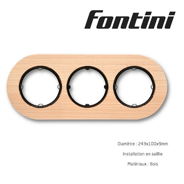 FONTINI - Plaque 3 postes hetre naturel  DO-FONTINI - large