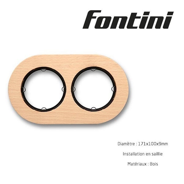 FONTINI - Plaque 2 postes hetre naturel  DO-FONTINI - large