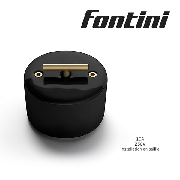 FONTINI - FONTINI Inter. volets-roulants rotat. metal laiton dore porcel. noire DO - large