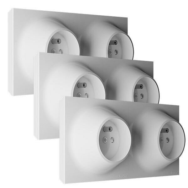 FONTINI - FONTINI Lot de 3 doubles prises 2P+T NEO EVO - large