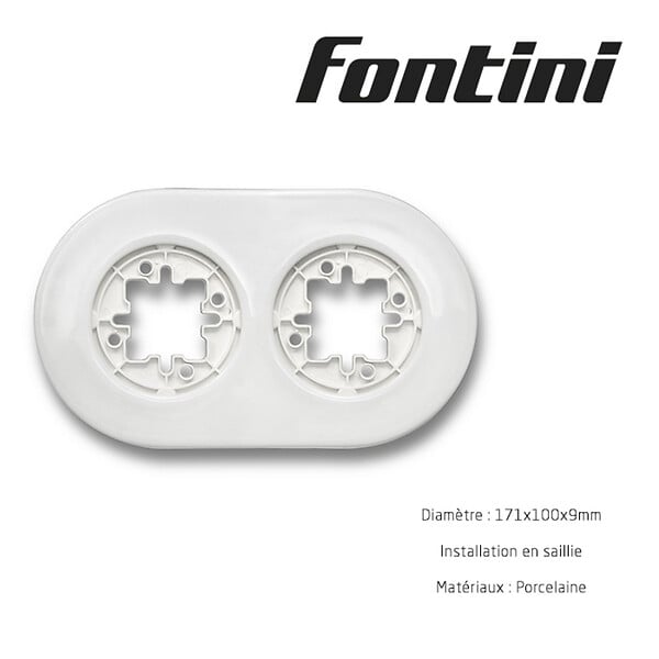 FONTINI - Plaque 2 postes porcelaine blanche  DO-FONTINI - large