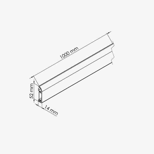 TECNOPROFILS - Plinthe Passe-Câble PVC 50 mm - Frêne Blanc - 1 m - large