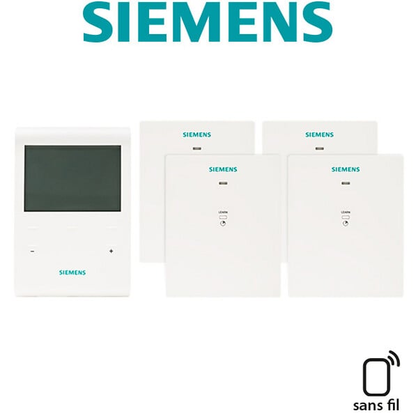 SIEMENS - Pack programmateur fil pilote 4 ordres 3 zones + 4 récepteurs  RDE100.1FPRFS+4RCR100FPRF-SIEMENS - large