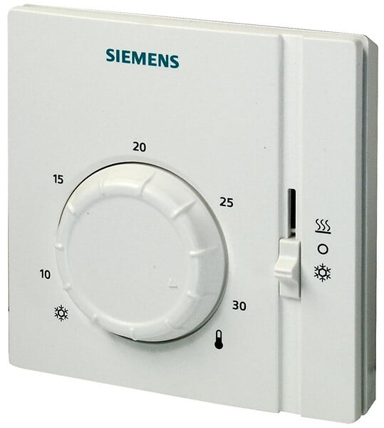SIEMENS - SIEMENS Thermostat d'ambiance avec commutation Chauffage/Rafraîchissement manuelle RAA41 - large