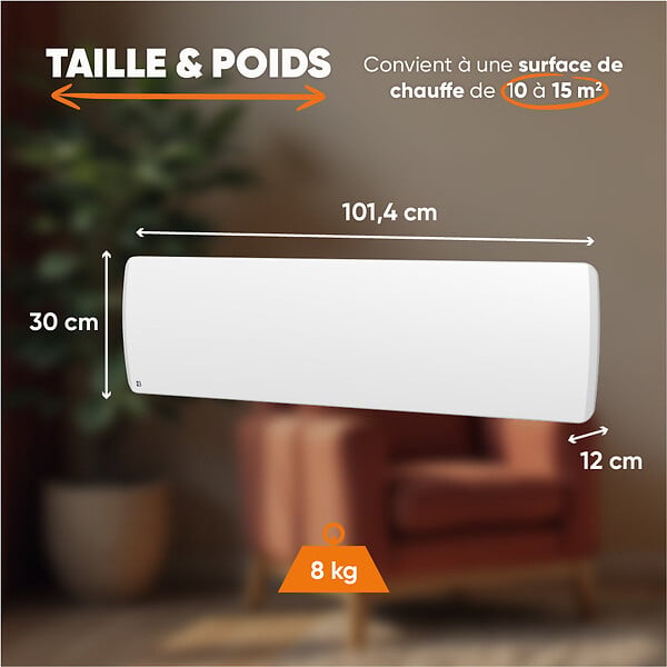 BESTHERM - Radiateur électrique fixe à inertie sèche céramique - BESTHERM - ARIA PLINTHE 1500W  - plinthe blanc - large