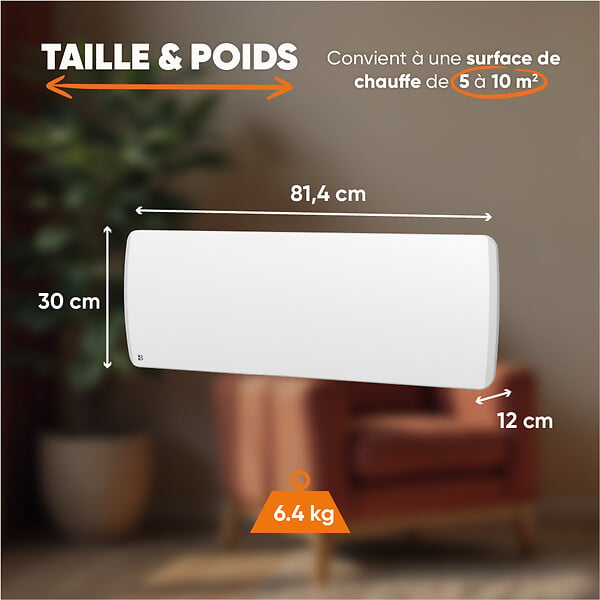 BESTHERM - Radiateur électrique fixe à inertie sèche céramique - BESTHERM - ARIA PLINTHE 1000W  - plinthe blanc - large