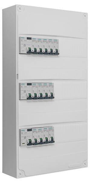 SIEMENS - Tableau 3 rangées pré-équipé 2 inter. diff. 63A + 1 inter. diff. 40A + 13 disjoncteurs-SIEMENS - large
