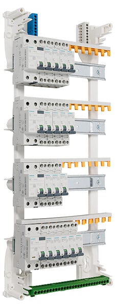 SIEMENS - Tableau 4 rangées pré-équipé 1 inter. diff. 63A type AC + 1 inter diff 63A type A + 2 inter. diff. 40A type AC + 16 disjoncteurs-SIEMENS - large