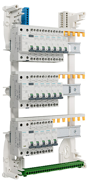 SIEMENS - Tableau 3 rangées pré-équipé 3 inter. diff. 40A + 15 disjoncteurs-SIEMENS - large