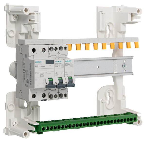 SIEMENS - SIEMENS Tableau pré-équipé 1 inter. diff. 40A type AC + 2 disjoncteurs - large