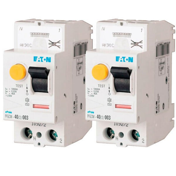 EATON CAPRI - EATON Lot de 2 interrupteurs différentiels auto 40A type A 30mA, PFGM, borne à ressort - large