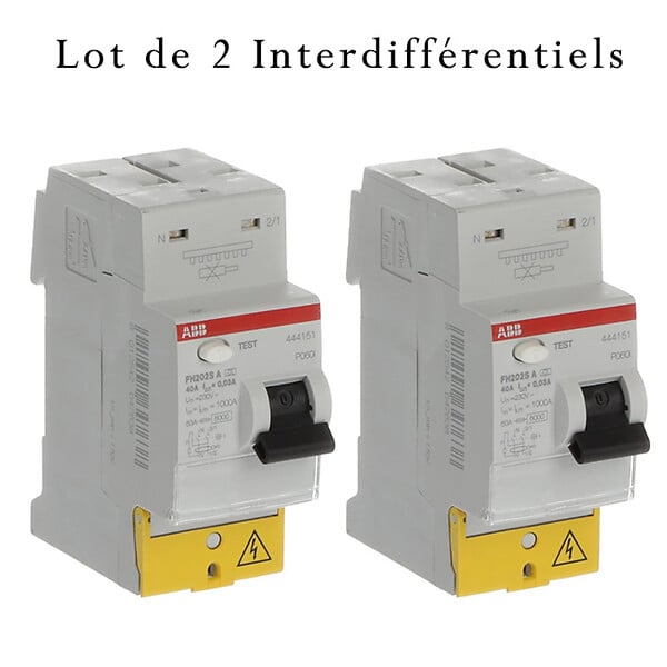 ABB - ABB Lot de 2 interrupteurs différentiels auto 40A 30mA Type A raccordement rapide - large