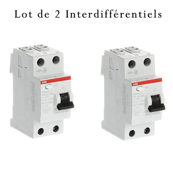 ABB - Lot de 2 Interrupteurs différentiels à vis raccordement 40A 30mA Type A-ABB - large