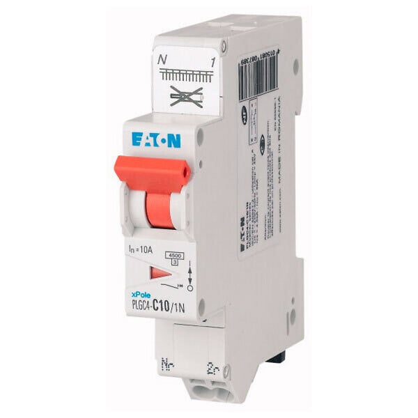 EATON CAPRI - Disjoncteur auto 10A PLG, Ph+N, borne à ressort, 4,5kA (EN 60898) courbe C-EATON - large