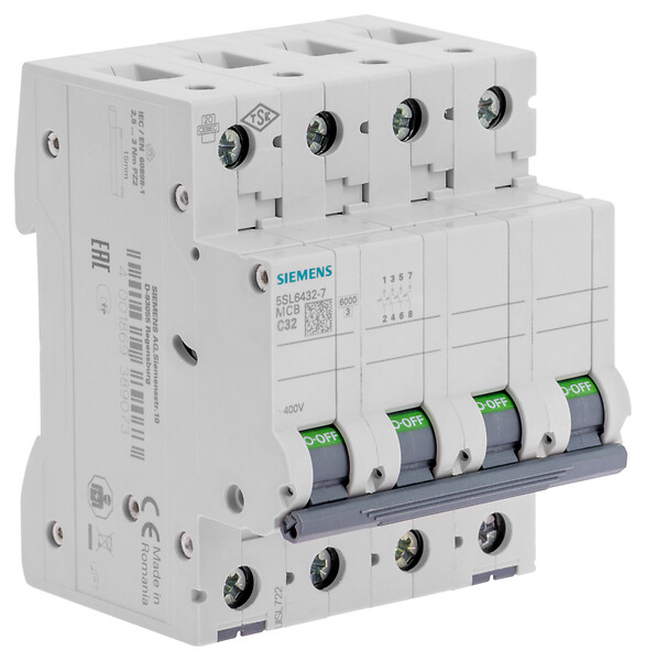 SIEMENS - Disjoncteur tetrapolaire  32A Courbe C-SIEMENS - large