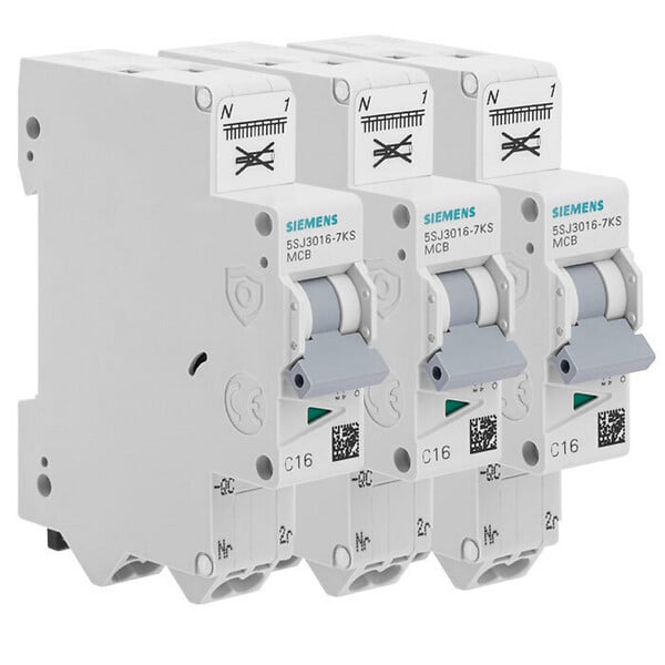 SIEMENS - SIEMENS Lot de 3 disjoncteurs Auto P+N 16A - large
