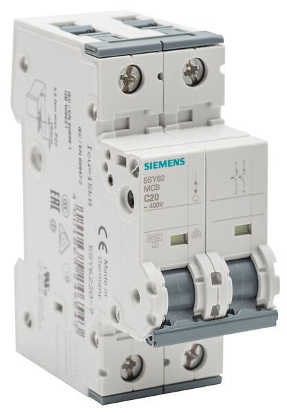 SIEMENS - Disjoncteur électrique bipolaire 20 A courbe C pour parafoudre-SIEMENS - large