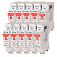 EATON CAPRI - EATON Lot de 10 disjoncteurs auto 10A Ph+N, borne à ressort, 4,5kA, courbe C, 230V, courbe C - vignette