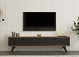 HABITAT ET JARDIN - Meuble TV en bois "Alberi" - 160 x 25 x 35 cm - Gris anthracite - vignette