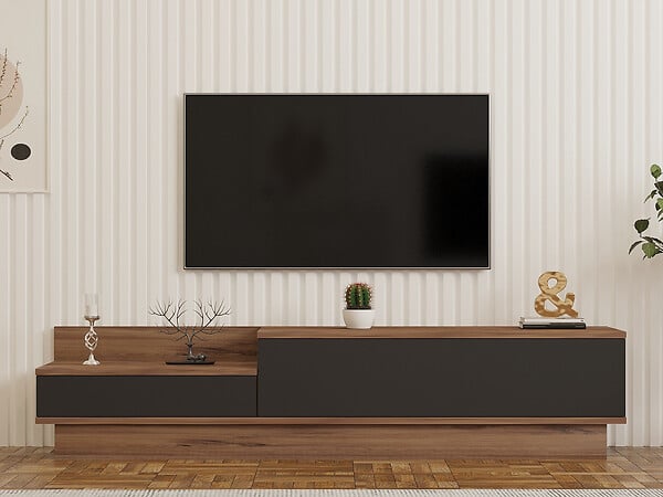 HABITAT ET JARDIN - Meuble TV en bois "Asir" - 160 x 35 x 35 cm - Marron - large